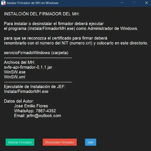 Firmador de DTE local para Windows
